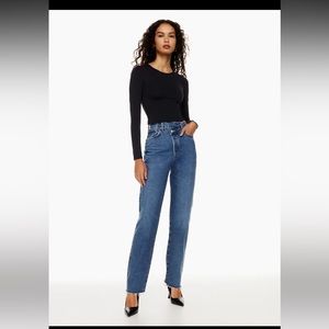 AGOLDE Criss Cross Straight Jean Raw Hem Color: Range Size 27